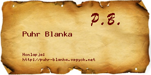 Puhr Blanka névjegykártya